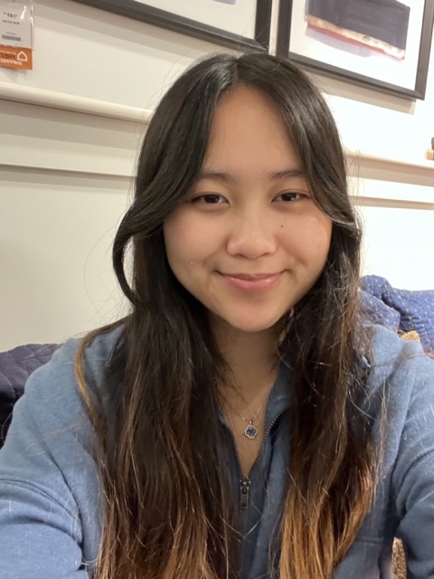 picture of me wearing a blue sweater